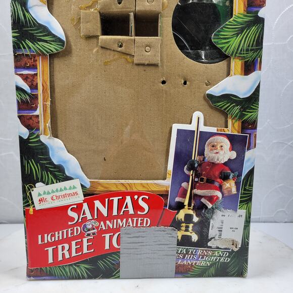 Mr Christmas Animated Santa Tree Topper Light-Up Gold Finial 14” Holiday Decor - Picture 4 of 16